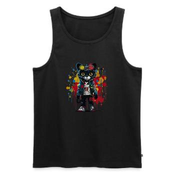 Elegant Prowess: Dive into the Artistic Night - Men's Premium Organic Tank Top - black - Front - AI Model Male 178 light (178cm)