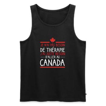J'ai juste besoin d'aller au canada cadeau voyage - Débardeur bio Premium Homme - noir - Devant - Michal (187cm)