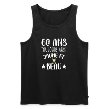 60 ans cadeau anniversaire homme humour beauf - Débardeur bio Premium Homme - noir - Devant - Michal (187cm)