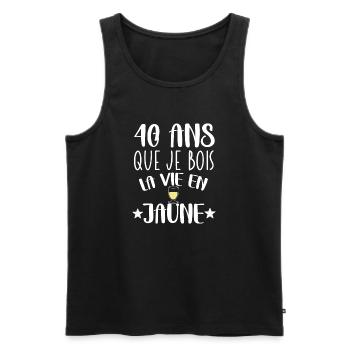 40 ans cadeau anniversaire homme humour beauf - Débardeur bio Premium Homme - noir - Devant - Michal (187cm)
