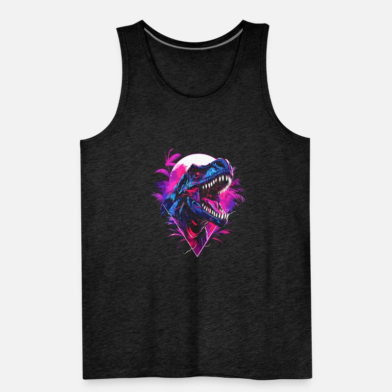 Synthwave T Rex Männer Premium Bio Tank Top