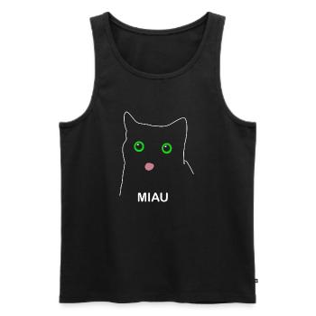 Katze Miau - Männer Premium Bio Tank Top - Schwarz - Vorne - Michal (187cm)