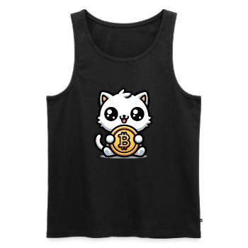 Bitcoin cat - Männer Premium Bio Tank Top - Schwarz - Vorne - AI Model Male 178 light (178cm)