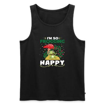 I´m so Frogging Happy - Männer Premium Bio Tank Top - Schwarz - Vorne - Michal (187cm)
