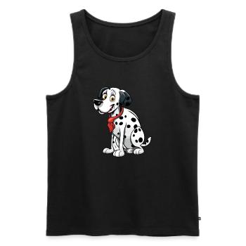 Dalmatien / Chien / Animal / Animal de compagnie / Aboiement - Débardeur bio Premium Homme - noir - Devant - AI Model Male 178 light (178cm)