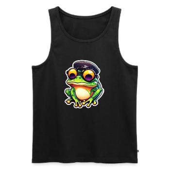 Frosch / Tier / Quack / Kröte / Teich / hüpfen - Männer Premium Bio Tank Top - Schwarz - Vorne - AI Model Male 178 light (178cm)