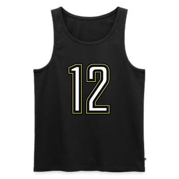 12 - Männer Premium Bio Tank Top - Schwarz - Vorne - AI Model Male 178 light (178cm)