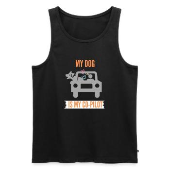 Hund ist mein Co-Pilot - Männer Premium Bio Tank Top - Schwarz - Vorne - AI Model Male 178 light (178cm)