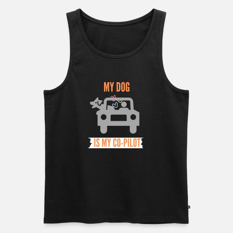 Hund ist mein Co-Pilot - Männer Premium Bio Tank Top - Schwarz