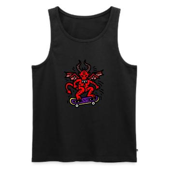 Devil Skateboard - Men's Premium Organic Tank Top - black - Front - Michal (187cm)
