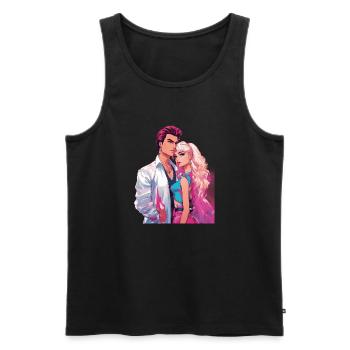 80s Outfits - Men's Premium Organic Tank Top - black - Front - AI Model Male 178 light (178cm)