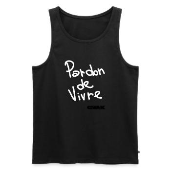 PARDON DE VIVRE - Débardeur bio Premium Homme - noir - Devant - AI Model Male 178 light (178cm)