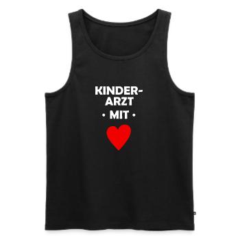 Kinderarzt mit Herz - Arzt - Krankenhaus - Doktor - Männer Premium Bio Tank Top - Schwarz - Vorne - Michal (187cm)