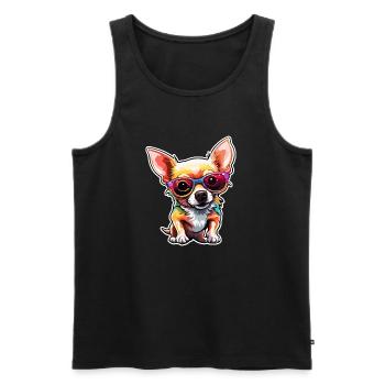 Chihuahua / small dog / animal / tiny / breed - Men's Premium Organic Tank Top - black - Front - Michal (187cm)