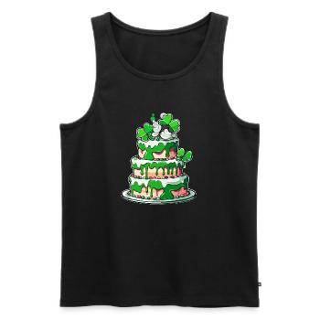 Geburtstagstorte / Kuchen / Happy Birthday / Torte - Männer Premium Bio Tank Top - Schwarz - Vorne - AI Model Male 178 light (178cm)
