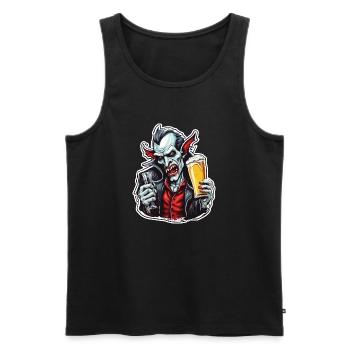 Vampir / Dracula / Blutsauger / Halloween / Mythos - Männer Premium Bio Tank Top - Schwarz - Vorne - AI Model Male 178 light (178cm)