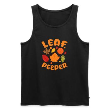 Leaf Peeper Fall Leaves Collector Leaf Peeping - Men's Premium Organic Tank Top - black - Front - AI Model Male 178 light (178cm)