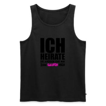 Bachelor Party / Bachelor Party / Weddings / Drinking - Men's Premium Organic Tank Top - black - Front - Michal (187cm)
