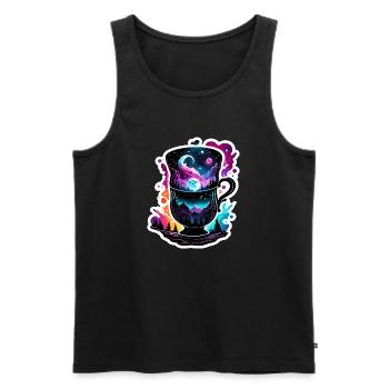 Silhouette / Forest / Portrait / Trees / Mug - Men's Premium Organic Tank Top - black - Front - Michal (187cm)