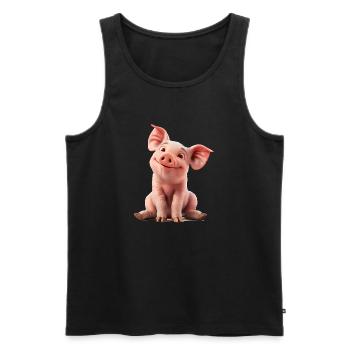 Ferkel sind wie auch der Mensch, Allesfresser - Männer Premium Bio Tank Top - Schwarz - Vorne - AI Model Male 178 light (178cm)