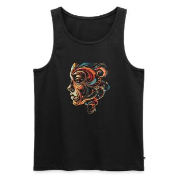 Artful Face Design - Modern Art - Männer Premium Bio Tank Top - Schwarz - Vorne - AI Model Male 178 light (178cm)