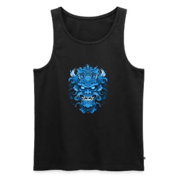 Fantasy Drache Anime Drachenkopf Mythisches Reptil - Männer Premium Bio Tank Top - Schwarz - Vorne - Michal (187cm)