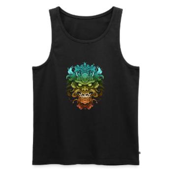Fantasy Drache Anime Drachenkopf Mythisches Reptil - Männer Premium Bio Tank Top - Schwarz - Vorne - Michal (187cm)