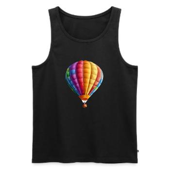Bunte Heißluftballons, die in den Himmel aufsteige - Männer Premium Bio Tank Top - Schwarz - Vorne - AI Model Male 178 light (178cm)