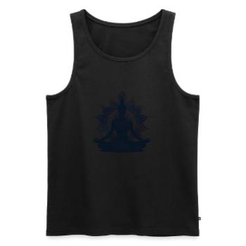 Serenes Yoga Pose Silhouette avec Mandala - Débardeur bio Premium Homme - noir - Devant - AI Model Male 178 light (178cm)