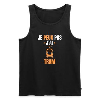I Can't I Have Tram - Geschenk Humor I Can't - Männer Premium Bio Tank Top - Schwarz - Vorne - AI Model Male 178 light (178cm)