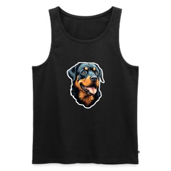 Rottweilerkopf - Men's Premium Organic Tank Top - black - Front - AI Model Male 178 light (178cm)