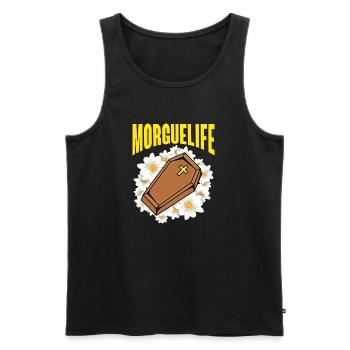 Morguelife Embalmer Mortician - Men's Premium Organic Tank Top - black - Front - AI Model Male 178 light (178cm)