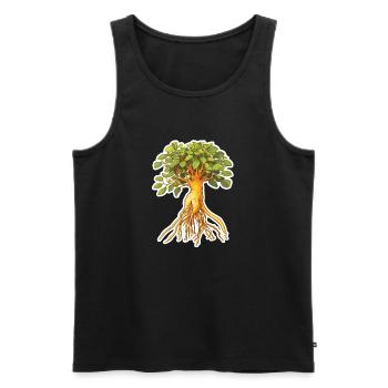 Ginseng - Men's Premium Organic Tank Top - black - Front - AI Model Male 178 light (178cm)