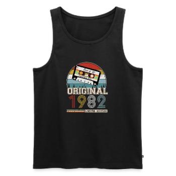 Vintage 1982 Cadeau Anniversaire 42 ans - Débardeur bio Premium Homme - noir - Devant - Michal (187cm)
