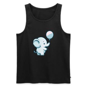 Ballon éléphant - Débardeur bio Premium Homme - noir - Devant - AI Model Male 178 light (178cm)