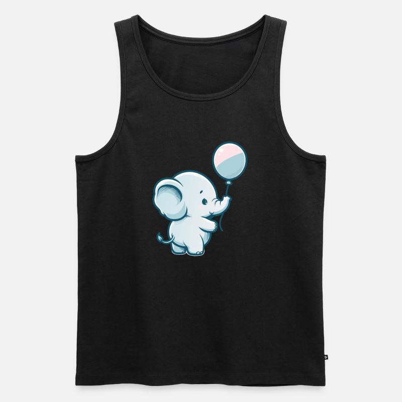 Elefant Luftballon - Männer Premium Bio Tank Top - Schwarz