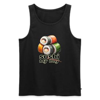 Sushi My Day - Men's Premium Organic Tank Top - black - Front - Michal (187cm)