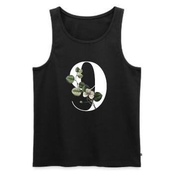 Nummer 9 Blumengrün -9. Blumengeburtstag - Männer Premium Bio Tank Top - Schwarz - Vorne - AI Model Male 178 light (178cm)