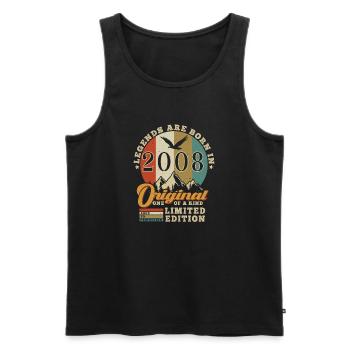 Original 2008 authentisches 2008 Geburtstagsgeschenk - Männer Premium Bio Tank Top - Schwarz - Vorne - Michal (187cm)