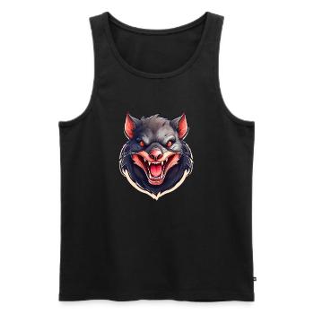 Wild angry animal Tasmanian devil mascot - Men's Premium Organic Tank Top - black - Front - AI Model Male 178 light (178cm)