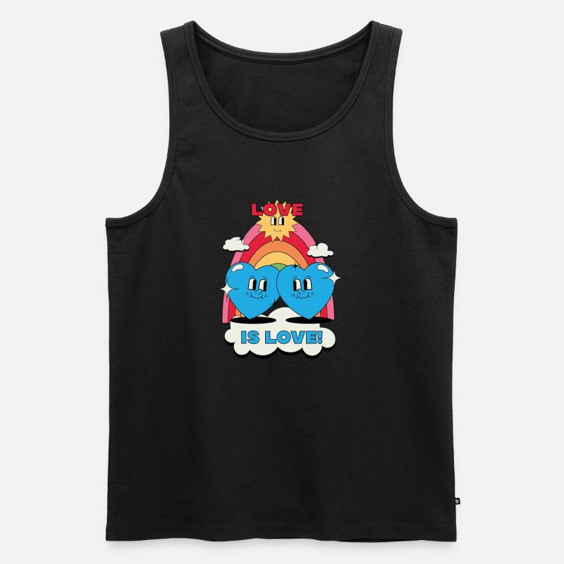 Liebe ist love_blue - Männer Premium Bio Tank Top - Schwarz