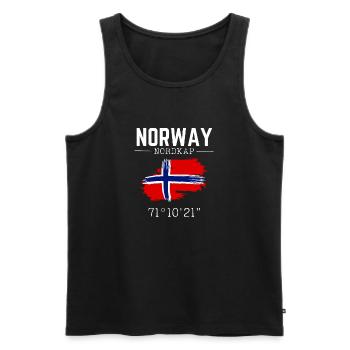 Norway North Cape Hiking Holidays Scandinavia - Men's Premium Organic Tank Top - black - Front - Michal (187cm)