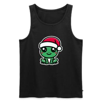 Weihnachten Frosch - Männer Premium Bio Tank Top - Schwarz - Vorne - AI Model Male 178 light (178cm)