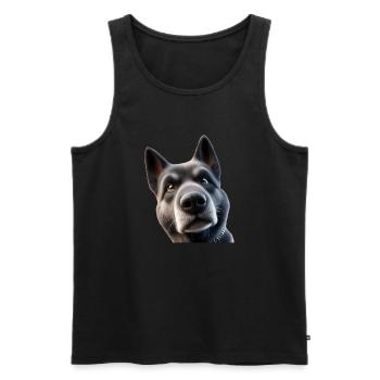 Tête de chien 2 - Débardeur bio Premium Homme - noir - Devant - Michal (187cm)