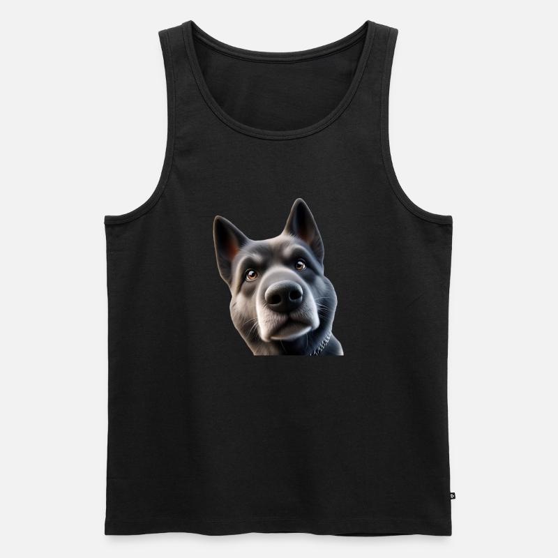 Hund Kopf 2 - Männer Premium Bio Tank Top - Schwarz