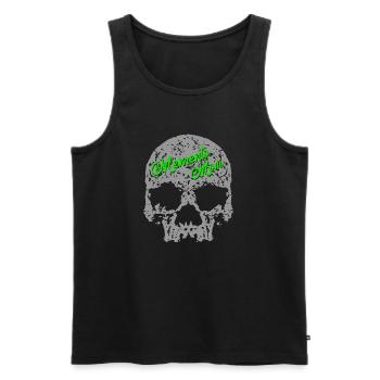 Crâne Memento Mori - Débardeur bio Premium Homme - noir - Devant - AI Model Male 178 light (178cm)