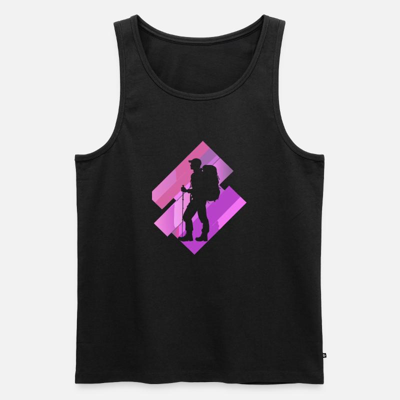 Wanderer Bergsteiger - Männer Premium Bio Tank Top - Schwarz