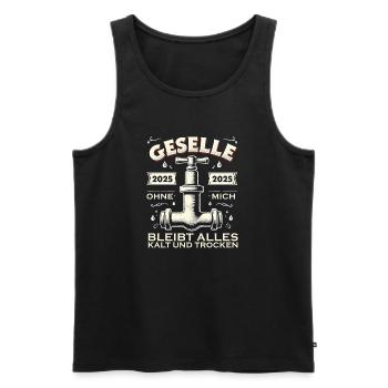 Azubi Ausbildung bestandene Gesellenprüfung 2025 - Männer Premium Bio Tank Top - Schwarz - Vorne - Michal (187cm)