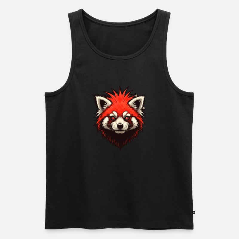 Roter Punk-Panda - Männer Premium Bio Tank Top - Schwarz