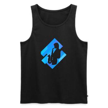 Blasinstrument Orleans Saxophonist - Männer Premium Bio Tank Top - Schwarz - Vorne - Michal (187cm)